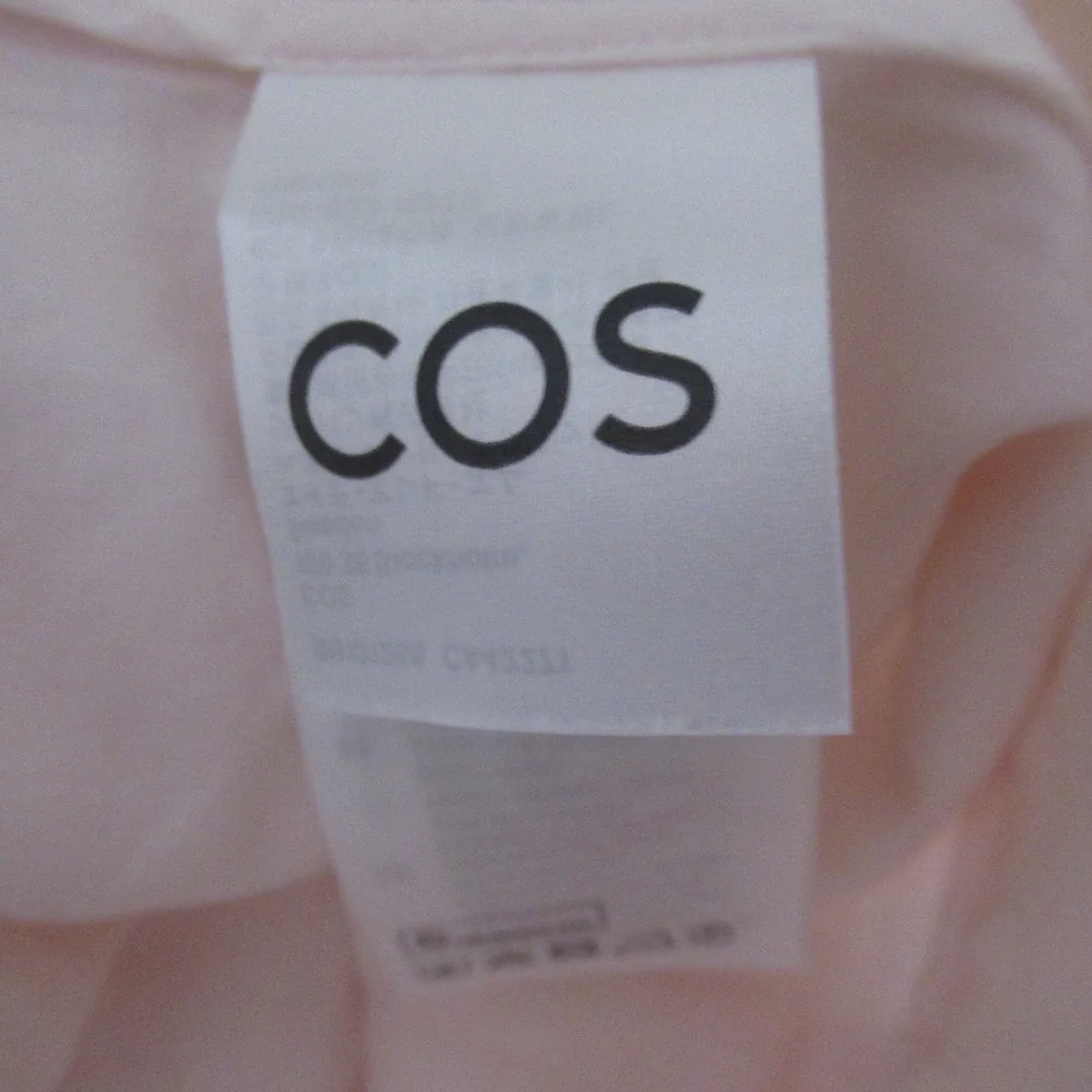COS Pants 12 PInk Super High Rise Wide Leg Linen Blend Pleated